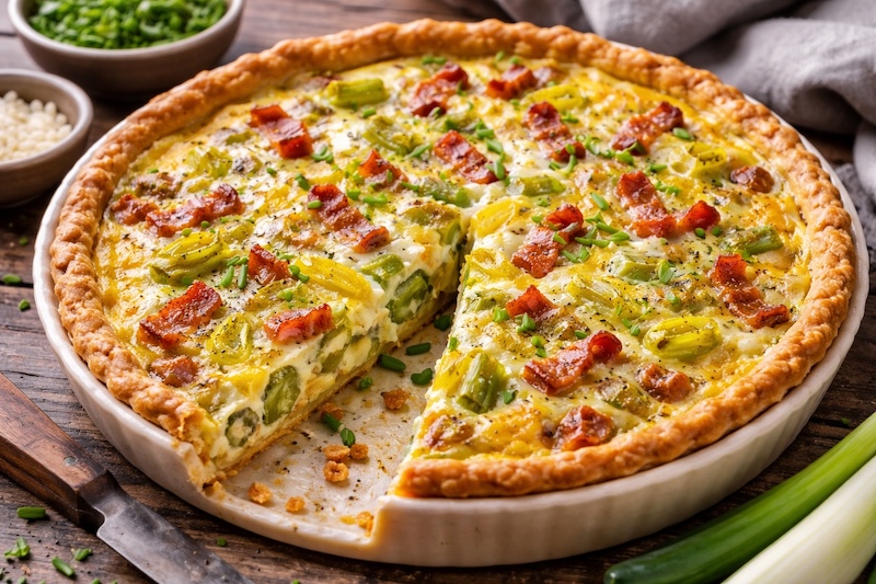 Quiche poireaux et lardons